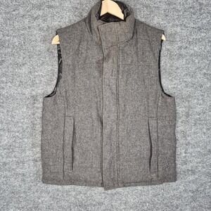 Hugo Boss Grey Black Reversible Men's Down Vest Size M